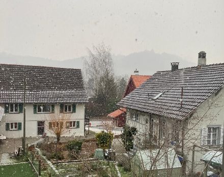 In Wagenhausen (TG) fiel am Morgen vorübergehend sogar etwas Schnee - anderswo, zum Beispiel im Raum Zürich - konnte man auch vereisenden Nieselregen beobachten.