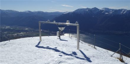 Messbrücke und Niederschlagsmesser auf der Cimetta. (Bild: N. Gobbi)