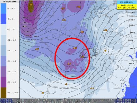 Karte vom Wettermodell