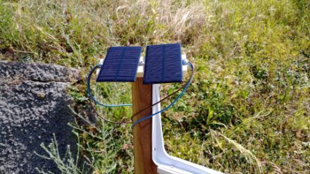 Solarmodule zur Stromversorgung des Ventilators des Schutzgehäuses. 
