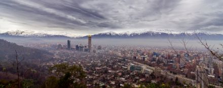 View from Cerro San Cristóbal over Santiago de Chile