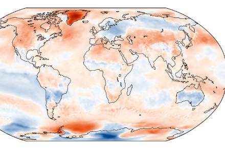 Weltkarte zur Temperatur im September 2022.