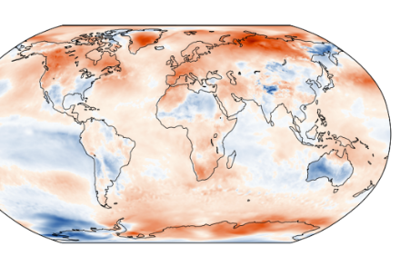 Weltkarte zur Temperaturverteilung im Oktober 2022.