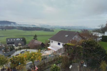 Tiefe Bewölkung und Niederschlag über Kaltbach (LU).