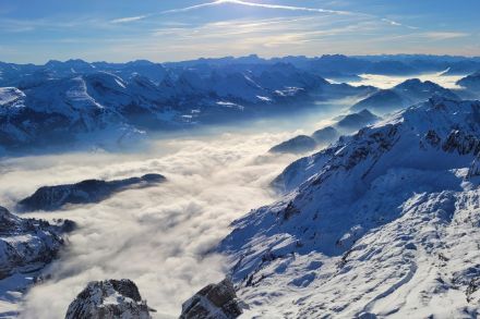 Schnappschuss vom Säntis heute Mittag. (Foto: Daniel Köbele)