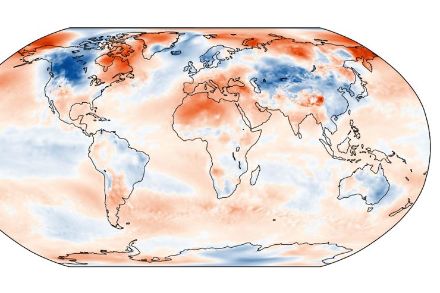 Weltkarte zur Dezembertemperatur 2022
