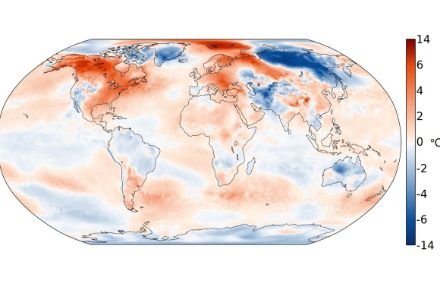 Weltkarte zur Januartemperatur 2023