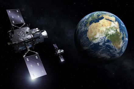 Künstlerische Darstellung künftiger europäischer MTG-Satelliten der dritten Generation.