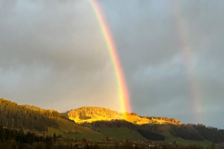 Fotoaufnahme mit Regenbogen.
