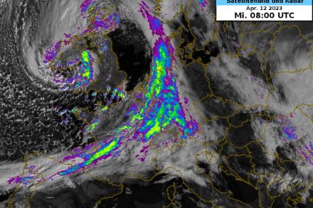 Satelliten- und Radarbild von Zentraleuropa