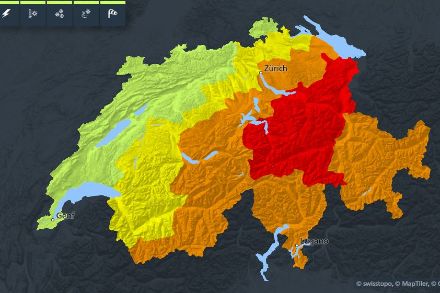 Aktuelle Warnkarte der Schweiz
