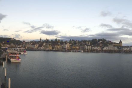 Luzern heute Morgen. Bild roundshot/lakelucerne