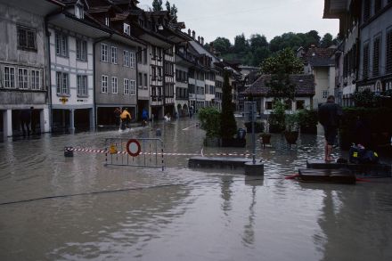 Überschwemmung im Mattequartier, Stadt Bern