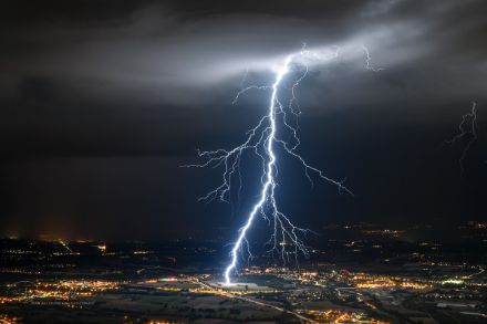 Blitzeinschlag in der Genferseeregion im August 2018. (D. Gill)
