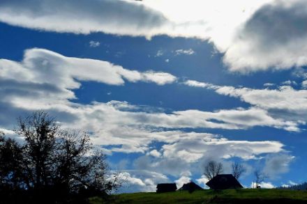 In Appenzell konnte man die Südströmung an den linsenförmigen Wolken (Altocumulus lenticularis) erkennen, denn diese Wolken deuten auf den Föhn hin, welcher sich am Alpennordhang häufig bei Südströmungen einstellt. Bildquelle: Meteomeldungen/App