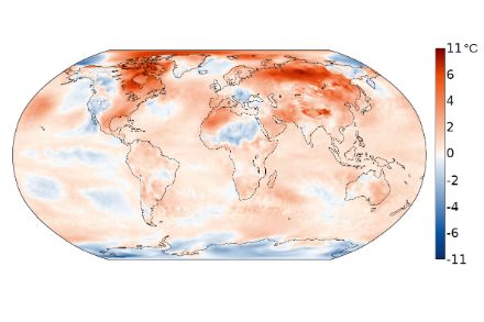 Weltkarte zur Temperaturverteilung im November 2024.