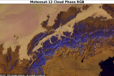 Meteosat-12 Cloud Phase RGB vom Sonntag, 29. Dezember 2024, 1000 UTC