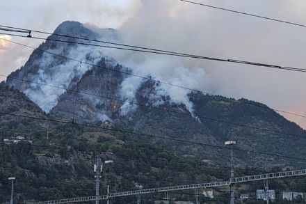 Waldbrand in Bitsch (VS), Juli 2023 (© Daniel Kämpfer, Kanton Wallis)