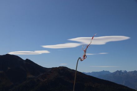 Föhnwolken (Altocumulus lenticularis) über dem Wallis.