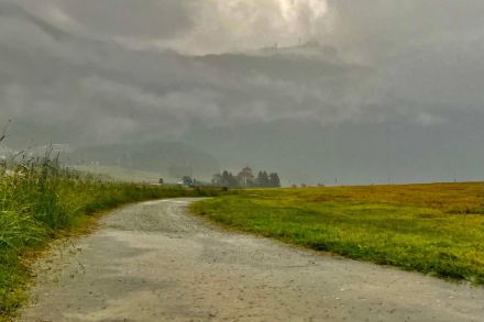 Regen heute Morgen in Silvaplana. 